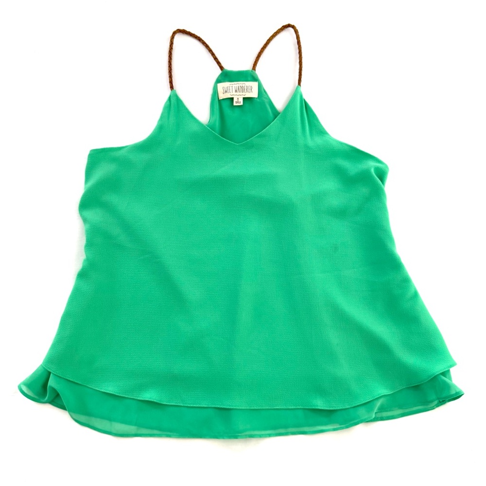 Sweet Wanderer Green Layered Tank